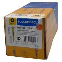 Конструкционный шуруп Rusconnect для дерева с прессшайбой 10х100 мм (50шт.)