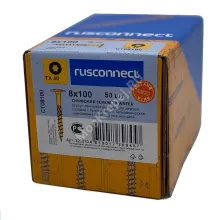 Конструкционный шуруп Rusconnect для дерева с прессшайбой 8х100 мм (50шт.)