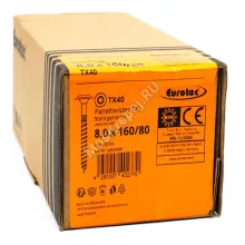 Конструкционные саморезы Eurotec 8x160 Paneltwistec Тарельчатая головка, сталь с желтой оцинковкой