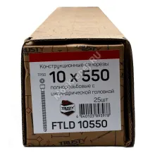 Конструкционные саморезы с полной резьбой FTLD 10x550 (25 шт. + бита)