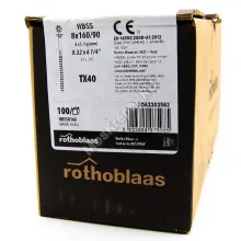 Саморез Rothoblaas с потайной головкой HBS SOFTWOOD 8x160 (100 шт.)