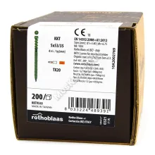 Саморез для крепления фасадной и террасной доски Rothoblaas KKT 5x53 (200 шт.)