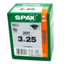 Саморез универсальный SPAX 3x25 Black BLAX потай. полная резьба (200 шт.)