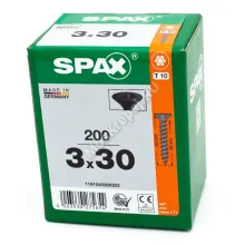 Саморез универсальный SPAX 3x30 Black BLAX потай. полная резьба (200 шт.)