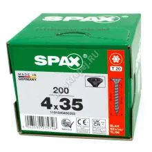 Саморез универсальный SPAX 4x35 Black BLAX потай. полная резьба (200 шт.)