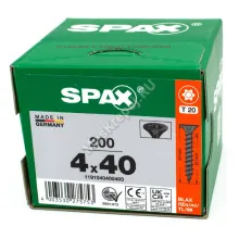 Саморез универсальный SPAX 4x40 Black BLAX потай. полная резьба (200 шт.)