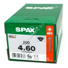 Саморез универсальный SPAX 4x60 Black BLAX потай. полная резьба (200 шт.)