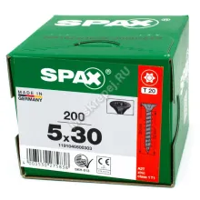Саморез универсальный SPAX 5x30 Black BLAX потай. полная резьба (200 шт.)