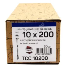 Конструкционные саморезы TCC 10x200 потайная головка (30 шт. + бита)