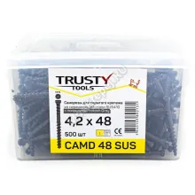Саморезы для скрытого крепежа CAMD 4.2x48 из нержавеющей стали (500 шт + бита)