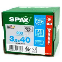 Саморез универсальный SPAX 3,5x40 нержавеющая сталь A2, полная резьба