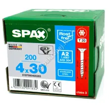 Саморез универсальный SPAX 4x30 нержавеющая сталь A2 (200шт.)