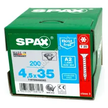 Саморез универсальный SPAX 4,5x35 нержавеющая сталь A2, полная резьба (200шт.)