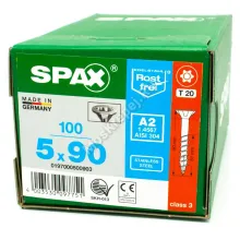 Саморез универсальный SPAX 5x90 нержавеющая сталь A2 (100шт.)