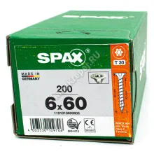 Саморез универсальный SPAX 6x60 потай. полная резьба (200 шт.)