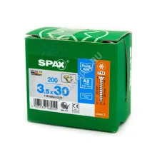 Саморез универсальный SPAX 3,5x30 нержавеющая сталь A2, полная резьба