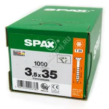 Саморез SPAX 3,5x35 универс. потай. неполная резьба (1000 шт.)
