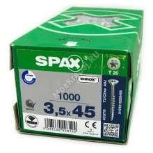 Саморез SPAX 3,5x45 универс. потай. неполная резьба (1000 шт.)