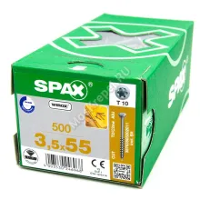 Саморезы SPAX 3.5x55 для деревянных полов, имитации бруса, вагонки, паркета (500 шт. + бита)