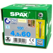 Саморез для фасадной доски SPAX 4.5x60 из нержавейки