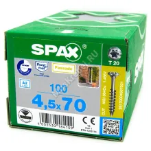 Саморез для фасадной доски SPAX 4.5x70 из нержавейки