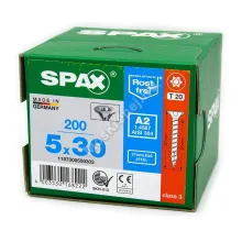 Саморез универсальный SPAX 5x30 нержавеющая сталь A2, полная резьба