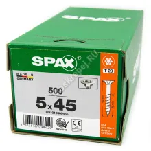 Саморез SPAX 5x45 универс. потай. неполная резьба (500 шт.)