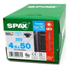 Саморез для фасадной доски SPAX 4.5x50 чёрный из нержавейки (200шт.)