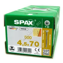 Саморезы SPAX 4.5x70 для крепления OSB, МДФ, ДСП и фанеры (500 шт.)