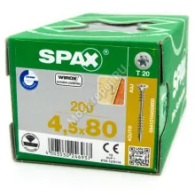 Саморезы SPAX 4.5x80 для крепления OSB, МДФ, ДСП и фанеры (200 шт.)