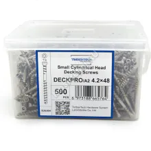 Саморезы для скрытого крепежа DeckPro 4.2x48 нержавеющая сталь (500шт. + бита)