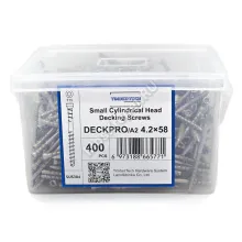 Саморезы для скрытого крепежа DeckPro 4.2x58 нержавеющая сталь (400шт + бита)