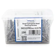 Саморезы для скрытого крепежа DeckPro 4.2x78 нержавеющая сталь (250 шт. + бита)