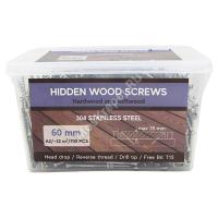 Саморезы Hidden Wood Screws 60 мм из нержавейки (700 шт. + бита)