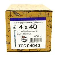 Конструкционные саморезы TCC 4x40 потайная головка (400 шт. + бита)