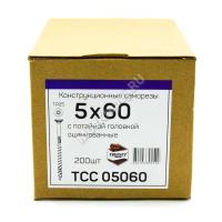 Конструкционные саморезы TCC 5x60 потайная головка (200 шт. + бита)