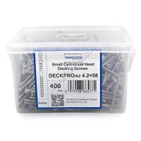 Саморезы для скрытого крепежа DeckPro 4.2x58 нержавеющая сталь (400шт + бита)